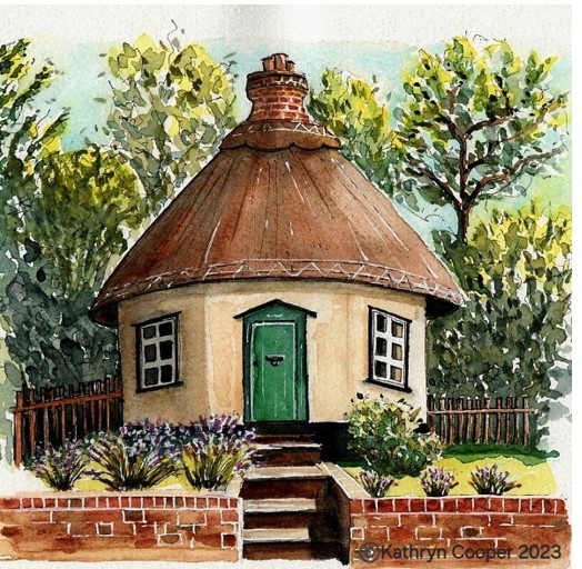 Painting of the Dutch Cottage in Rayleigh by Kathryn Cooper