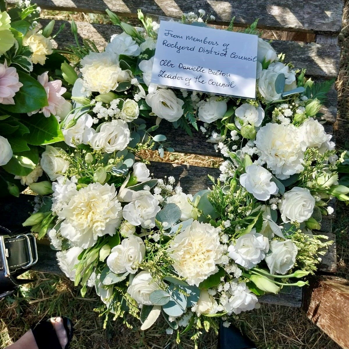Floral tribute for Southend air crash victims from Rochford District Council