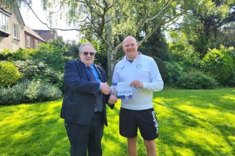 Cllr Mike Steptoe and Stuart Long from Achievement Through Football (AFT)